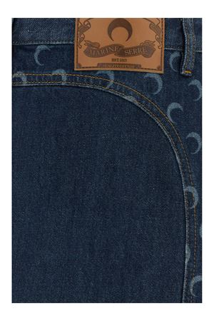 Minigonna blu notte in denim di cotone MARINE SERRE | WSK135ARDEN0002BL80
